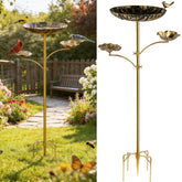 HUFAND triple bowl bird bath top bowl view offers water for bathing birds
