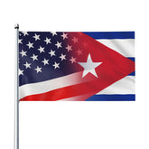 HUFURI Cuba-USA flag 3x5 ready for indoor or outdoor display.