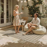 HUGEAR 3x5 outdoor rug in brown-beige checkered for durable patio style