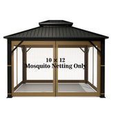 Hugline Gazebo Netting 10x12 khaki provides durable outdoor insect protection.