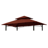 Hugline grill gazebo canopy top 5x8 burgundy protects against sun and rain