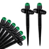 HUISUYTON 30-pcs drip emitters with stakes for precise garden irrigation.
