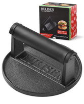HULISEN 6-inch burger press with ergonomic handle for even patty formation.