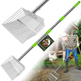 HumVMV 12inch large chicken poop scooper with ergonomic stainless steel handle for easy coop cleaning.