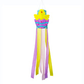 HUNGTOR Easter egg chick windsock 59in fluttering in spring breeze for yard decor