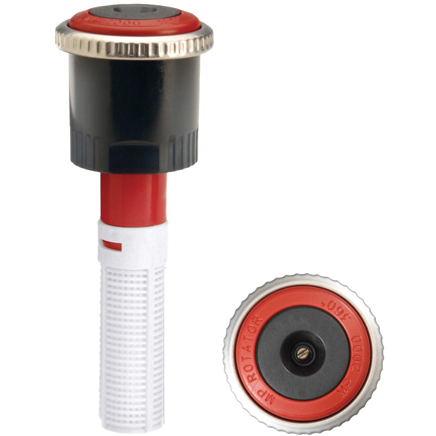 Hunter MP2000 nozzle provides 360° coverage for even lawn watering