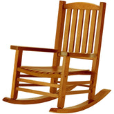 Hupmad solid Cypress wood porch rocker during assembly, quick setup