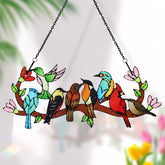 Huray Rayho cardinal on branch stained glass suncatcher adds natural charm to windows.
