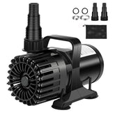 Hurmovae 100W submersible pond pump powering a koi pond for steady circulation