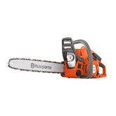 Husqvarna 120 Mark III with 16-inch bar for efficient firewood cutting.