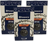 Husqvarna 581643672 SP33G X-Cut 18-inch chain close-up showing sharp teeth for precise cuts.