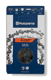 Husqvarna X-Cut S83G teeth closeup for precise cuts and long-lasting sharpness.