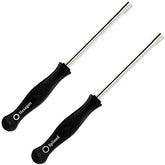 HUSWELL carburetor adjustment tool in hand for precise 1/4 turn tuning.