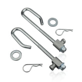 Huthbrother deck lift hanger set ready for two-sided mower deck alignment