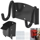 Huthbrother wheelbarrow bracket side view for space-saving garage storage.
