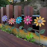 HUTHDAK metal flowers outdoor 5-pack adds lasting color to your garden.