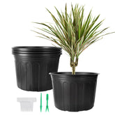 Huvai 12-pack 5-gallon nursery pots with visible drainage holes for healthy root air flow
