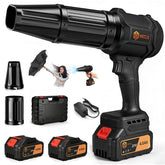 HX HECLX leaf blower extended nozzle reaching tight spots for thorough cleanup