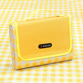 HX&OD Picnic Blanket 80x60 spread on sand with waterproof underside for beach comfort