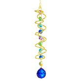 H&D Hyaline & Dora gazing ball spiral tail blue ball adds window sparkle.