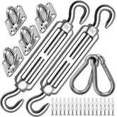 HYASIA sun shade sail hardware 8-inch rectangle kit for durable outdoor installation.