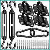 HYASIA sun shade sail hardware kit assembly with sturdy components for durable outdoor shade setups.