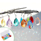 HYBEADS 38mm crystal teardrop suncatcher prisms reflect sunlight in rainbow colors