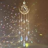 HYBEADS Crystal Suncatcher sun-moon design adds sparkle for window rainbow light.
