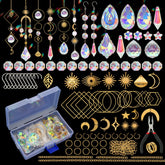 HYBEADS DIY suncatcher kit contents showcase crystal pieces for sparkling window décor