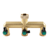 Hydrogarden hose splitter 3-way brass for flexible irrigation and independent control