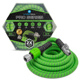 HydroTech Pro Series 50ft hose coiled for compact storage and portability