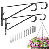 Hystun plant hanger with triangular design providing stable outdoor support.