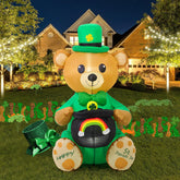 HZGDEJTG bear holding honey vat inflatable with soft glow for outdoor celebrations