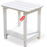 HZLBZYON Adirondack side table 2-tier beside chair, durable and weatherproof.