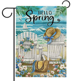 Hzppyz Hello Spring sea chairs flag adds coastal charm to decks and gardens.