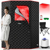 I-THERA-U XL infrared sauna box with red light lamp for skin comfort and relaxation.