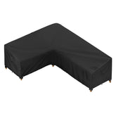 iBirdie outdoor sofa cover shows 83x104 right-angle fit and rain protection.