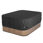 iBirdie 73x62 hot tub cover front view with precise fit and weather protection