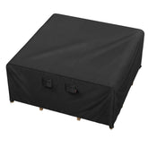 iBirdie patio cover protecting a square dining set from rain and sun