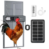 IBKINXX solar-powered automatic coop door with large opening for easier flock entry.