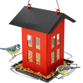 iBorn bird feeder house with double-sided hanger for stable outdoor feeding.
