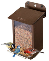 iBorn Bird Feeder outdoors wall-mounted shows rugged durability for year-round feeding.