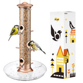 iBorn 6-port seed catcher outdoor feeder keeps seed tidy and birds well-fed.