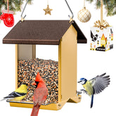IBorn bird feeder with weatherproof roof keeps seeds dry for birds