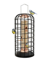 iBorn hanging feeder outer cage showing tight entry for small birds and seed protection