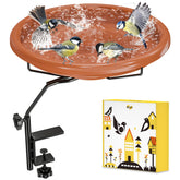 iBorn deck-mounted bird bath 12in on a railing for flexible placement.