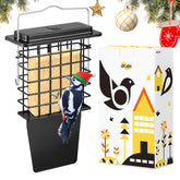 iBorn Metal Suet Feeder tail prop perch for stable woodpecker feeding