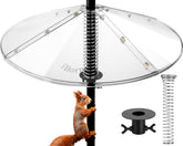 iBorn spring squirrel baffle close-up showing polycarbonate strength outdoors