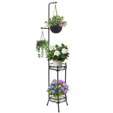 Icewogo adjustable 4-pot stand with top hanging space for versatile display