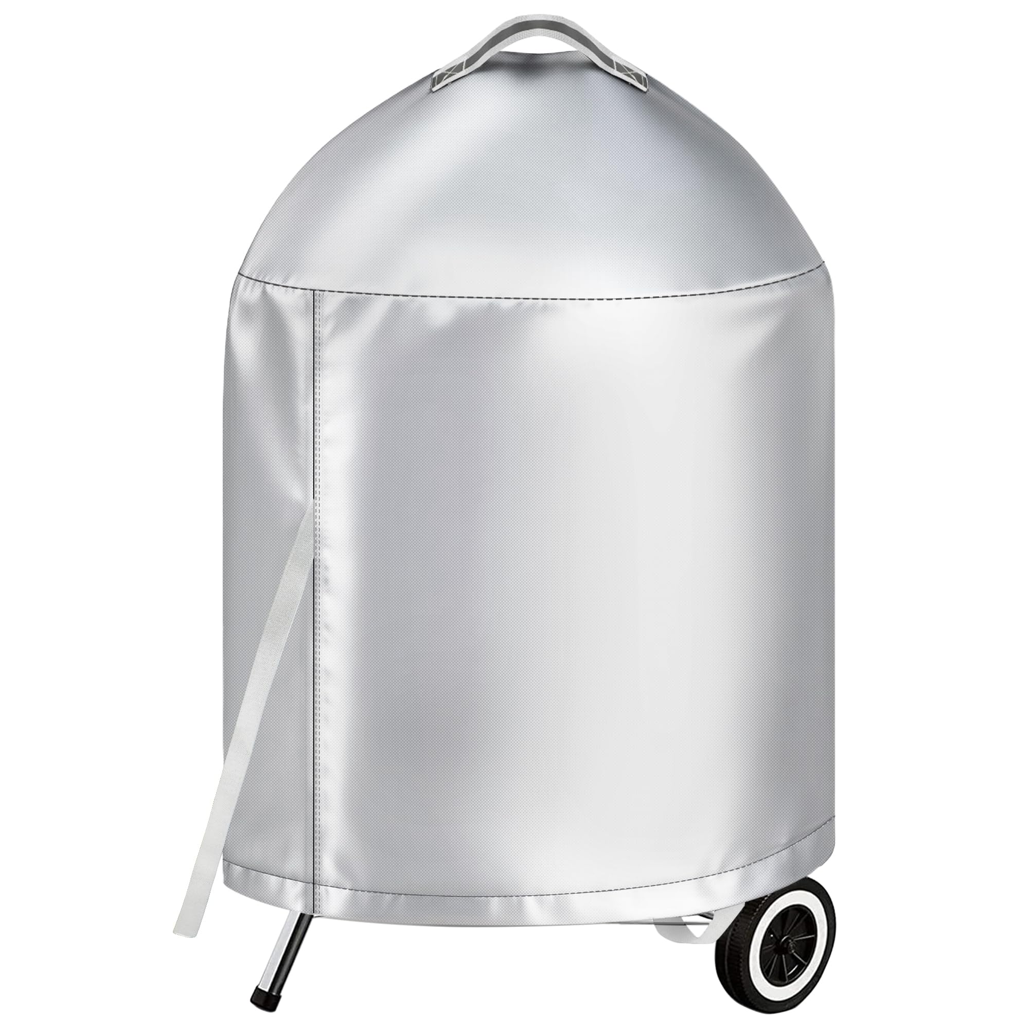 iCOVER Weber 22-Inch Grill Cover front view protecting the kettle from rain and sun